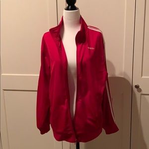 Red varsity jacket